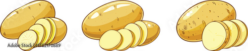 Potato and slices illustration