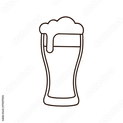 Refreshing beer glass icon simple line art outline drawing drink beverage vector