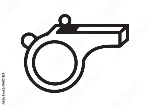 Whistle Icon, Soccer or football referee coach alert line art vector
