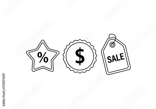 Essential E-commerce Sales and Discount Icons Set