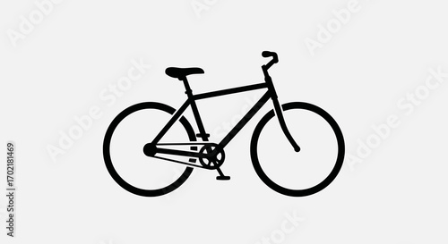 Black bicycle silhouette isolated on white background