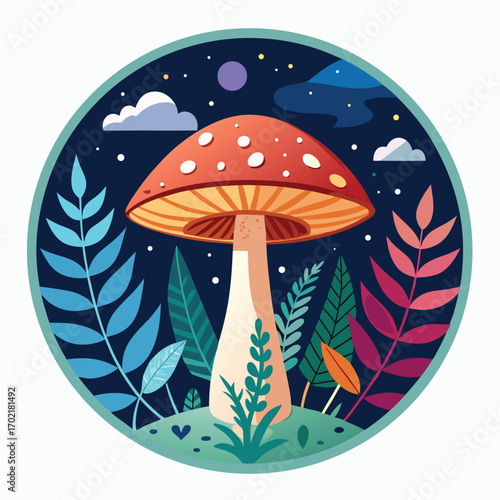 fly agaric mushroom vector