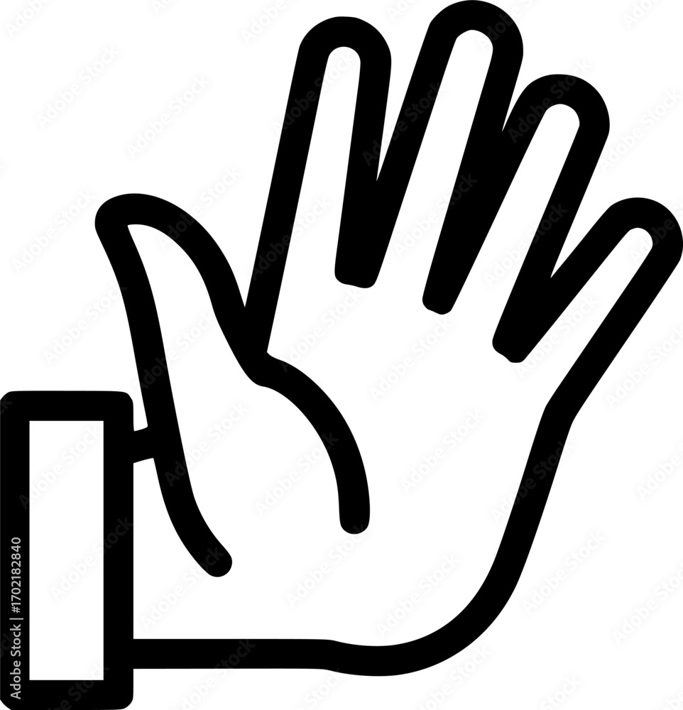 Obraz premium Waving hand outline icon vector 