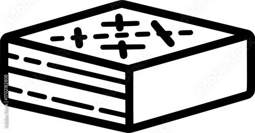 Halva block outline icon vector
