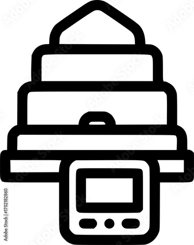 Hive scale monitoring device outline icon vector

