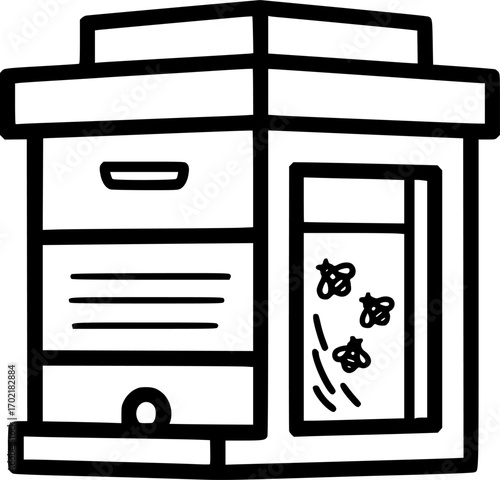 Observation hive outline icon vector
