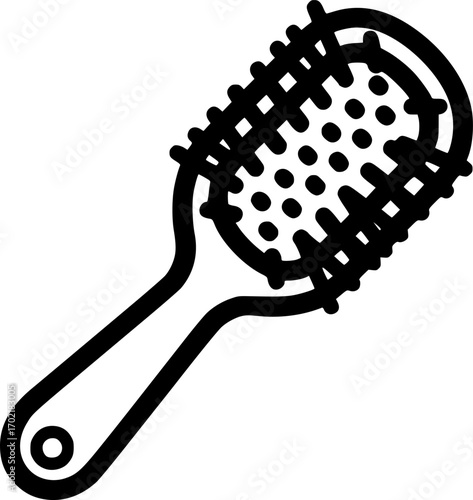Hairbrush outline icon vector
