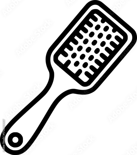 Hairbrush outline icon vector

