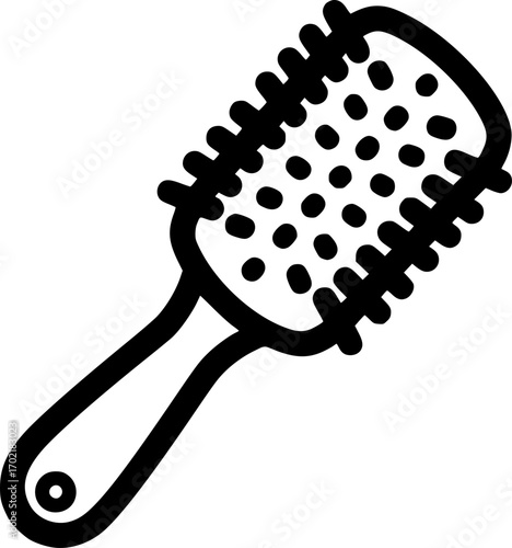 Hairbrush outline icon vector
