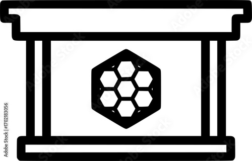 Hive frames outline icon vector
