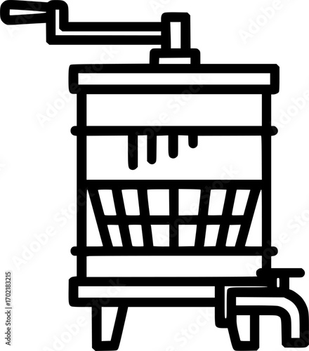 Honey extractor outline icon vector
