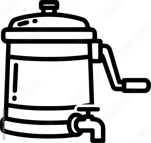 Honey extractor outline icon vector
