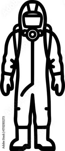 Hazmat suit outline icon vector
