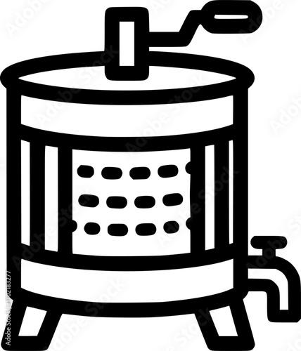 Honey extractor outline icon vector
