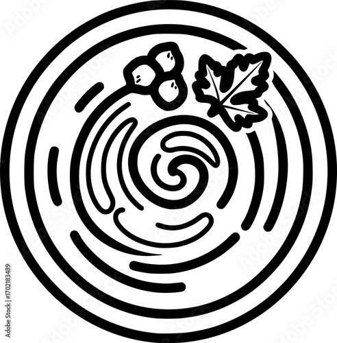 Hummus bowl outline icon vector
