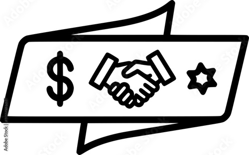 Virtual event sponsorship banner outline icon vector

