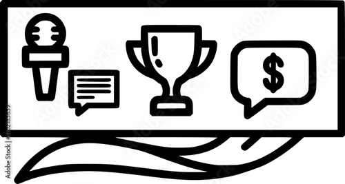 Virtual event sponsorship banner outline icon vector
