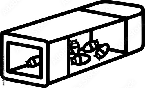 Hive beetle trap outline icon vector

