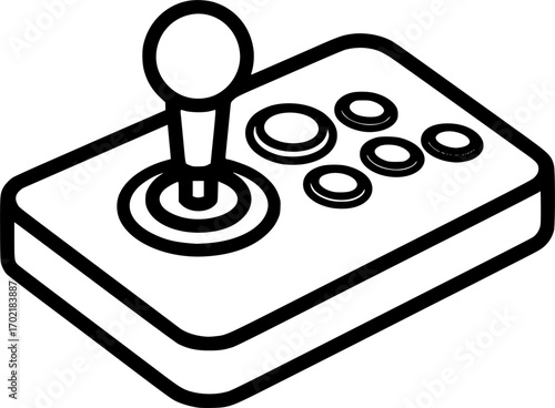 Joystick arcade gaming control outline icon vector
