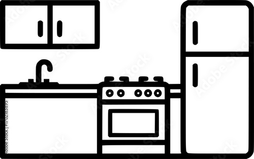Kitchen space outline icon vector
