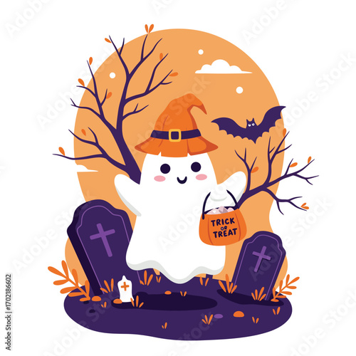 Halloween Vector Illustration with Spooky Elements