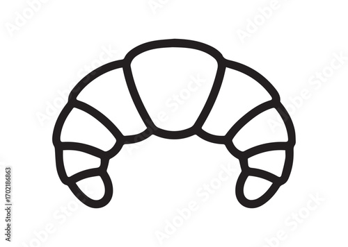 Croissant line art vector