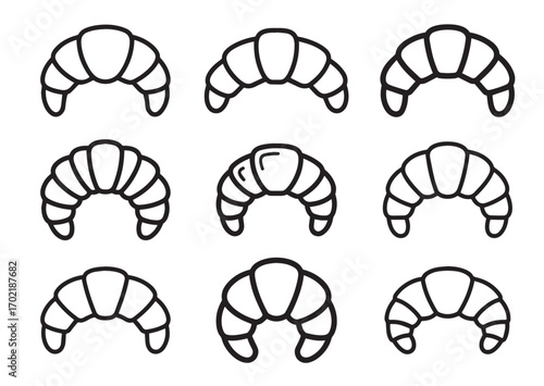 Croissant line art vector