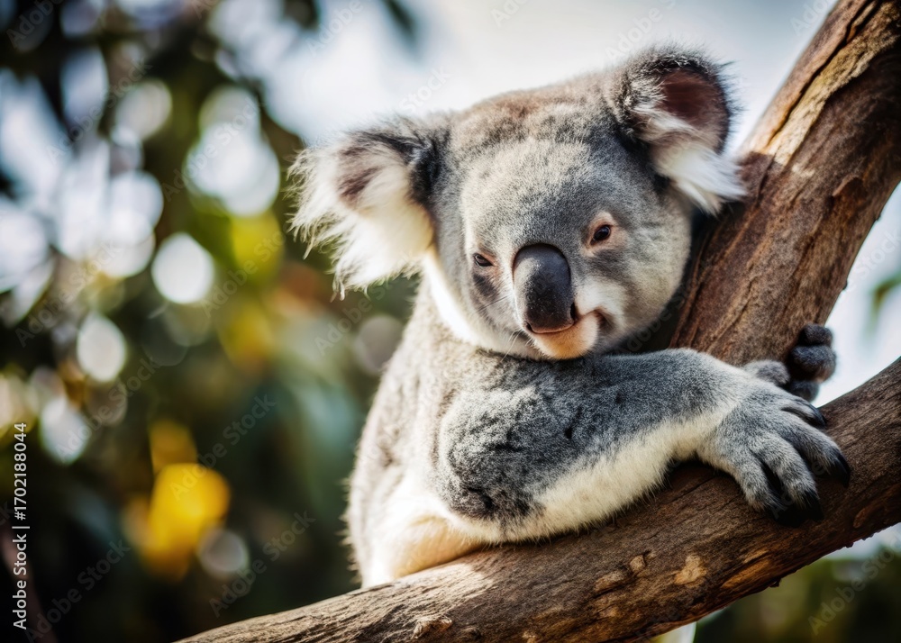 Obraz premium Koala Bear Resting on Tree Branch