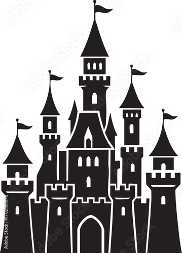 Silhouette castle illustration