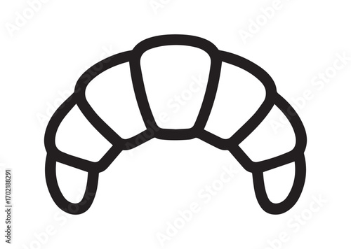 Croissant line art vector