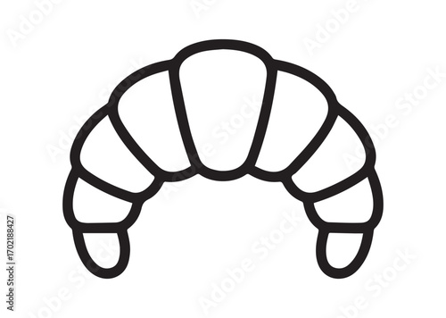 Croissant line art vector