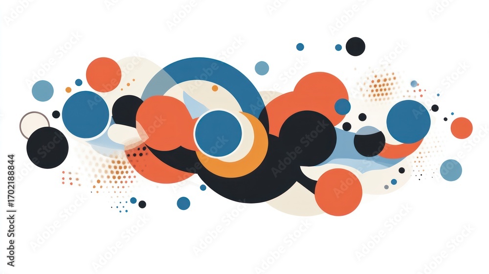 Fototapeta premium Abstract colorful circles and dots design.