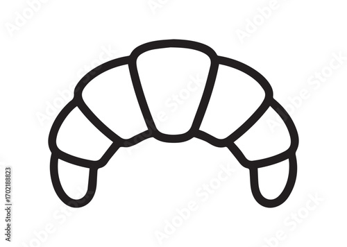 Croissant line art vector