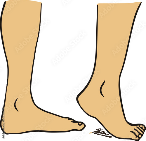 human foots gesture. foot positions. art of human feet Vector icons.