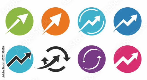 Curved Flow Arrow with Dotted Trail