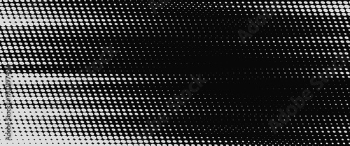 Grunge halftone gradient background. Faded grit noise texture. White and black sand wallpaper. Retro pixelated backdrop. Anime or manga style comic overlay. Vector graphic design textured template