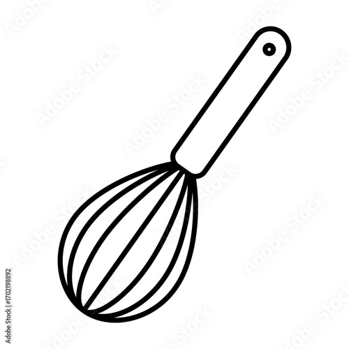 シンプルな泡立て器の線画イラスト