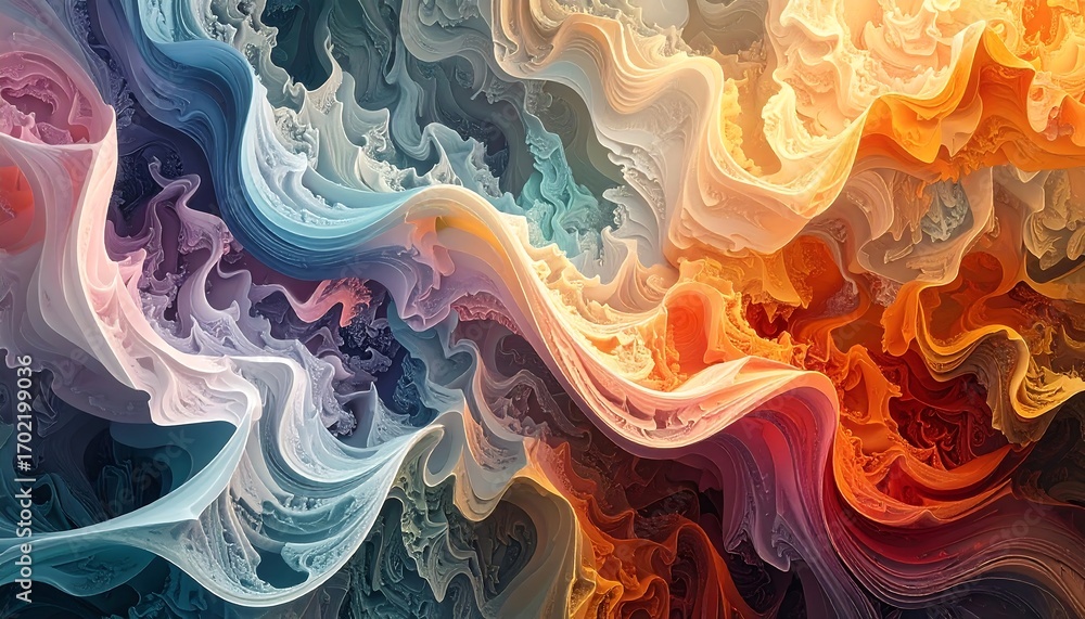 Obraz premium Abstract swirling patterns in vibrant colors