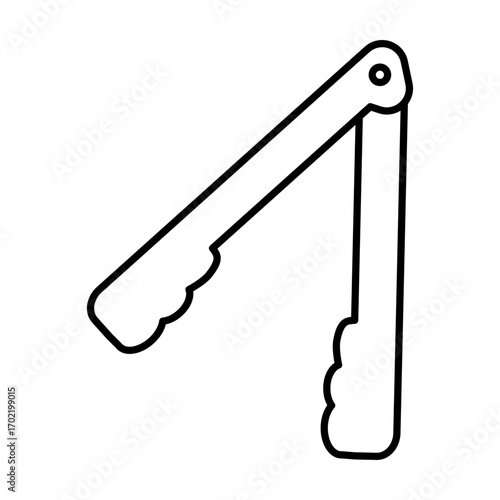 シンプルな線画のトングのイラスト