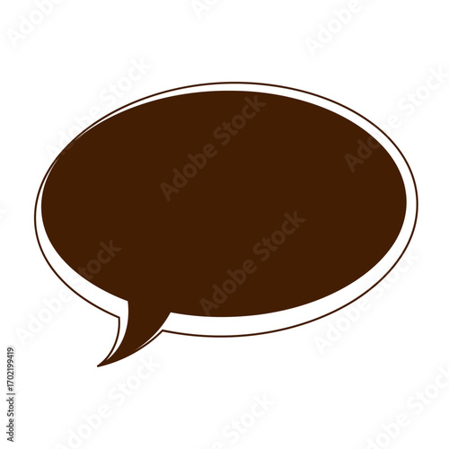 Simple Speech Bubble Graphic in Brown