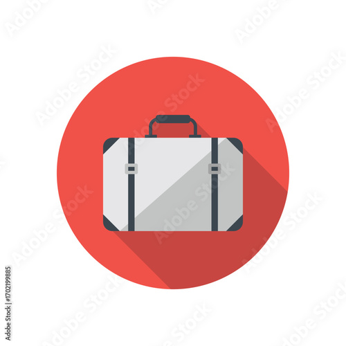 Packing dreams A vintage suitcase awaits adventure promising journeys untold on a red background