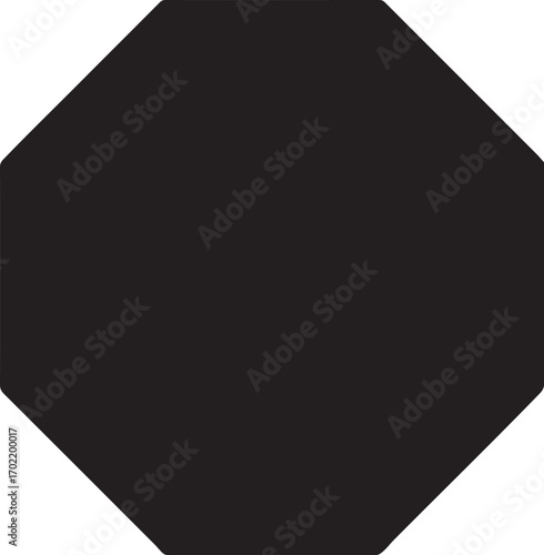 Octagon stop silhouette vector icon for traffic, road, warning, safety, and alert design use.