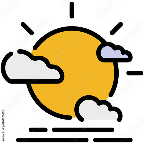 afternoon filled line icon