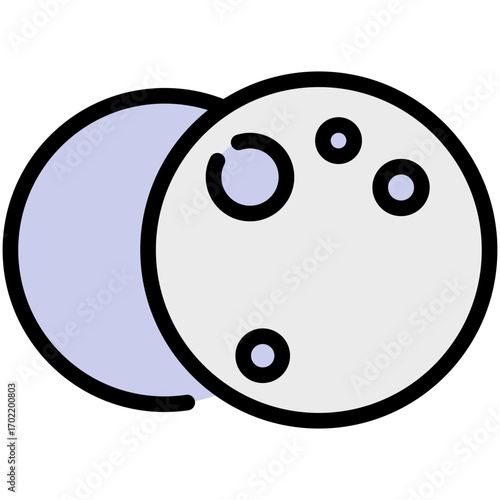 lunar eclipse filled line icon