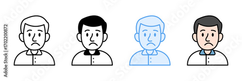 Sad Icon Set Multiple Style Collection