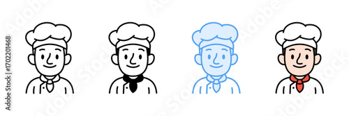 Chef Icon Set Multiple Style Collection