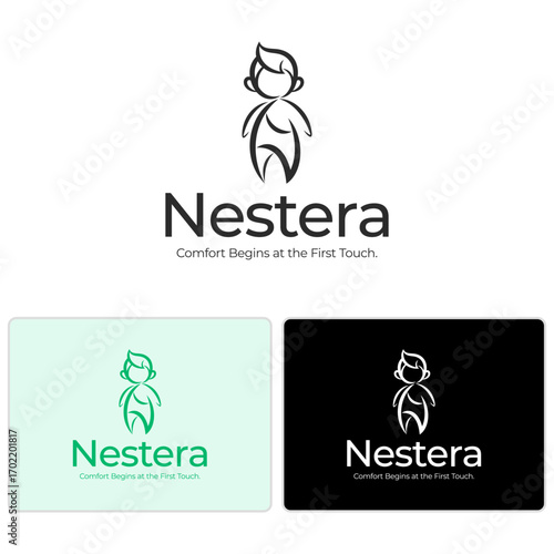 Protective and minimalist baby logo for parenting and natural babycare products