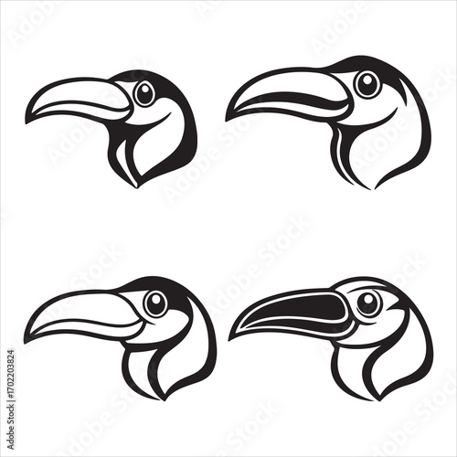 An Iconic and Exotic Toucan, a Vibrant Jungle Bird with a Striking and Oversized Enormous Beak, Perched in the Rainforest
