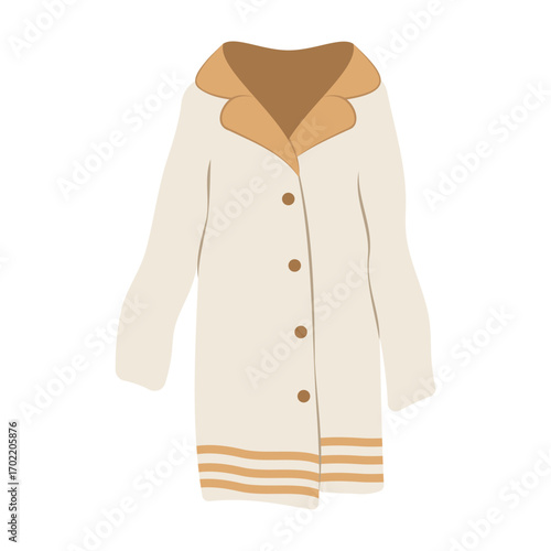 Winter clothes collection with coats, sweaters, scarves and warm accessories