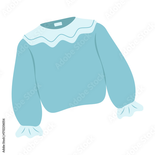 Winter clothes collection with coats, sweaters, scarves and warm accessories